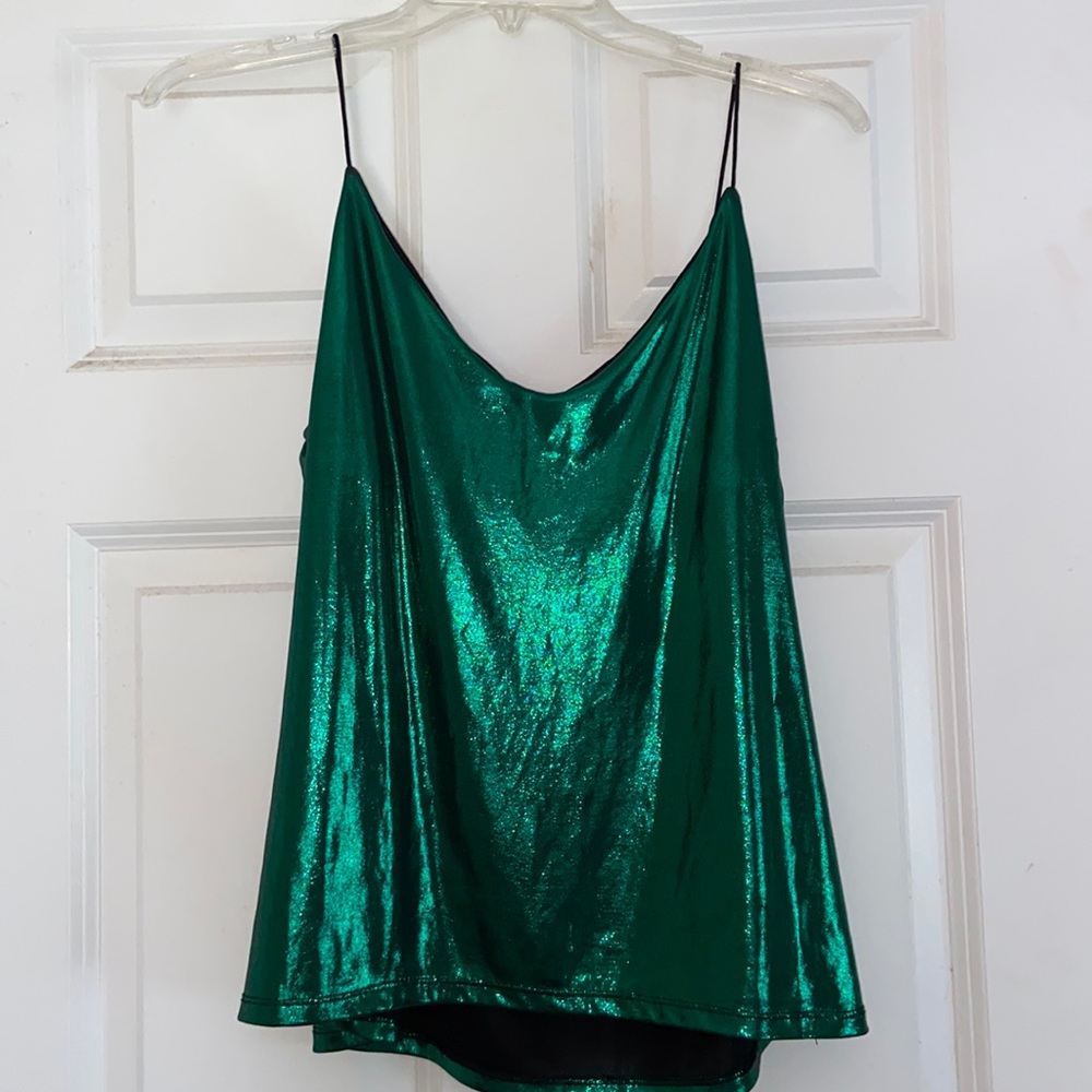 H&M Metallic Emerald Top
